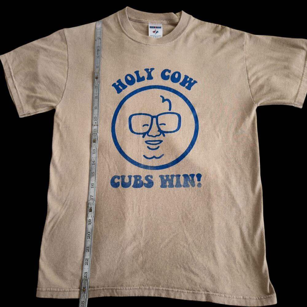 Vintage 80’s Harry Caray Chicago Cubs “Holy Cow” Shirt Original Badeball Small - Picture 6 of 15